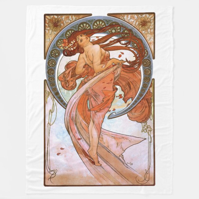 Couverture Polaire Alfons Mucha : Danse (Devant)