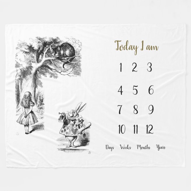 Couverture Polaire Alice au pays des merveilles Bébé 1ère année Fête  (Devant (Horizontal))