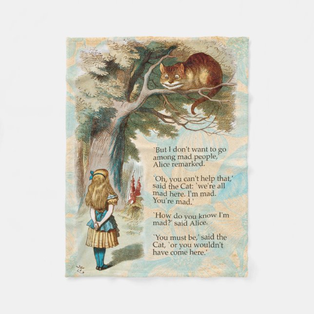 Couverture Polaire Alice au pays des merveilles Cheshire Cat Mad (Devant)