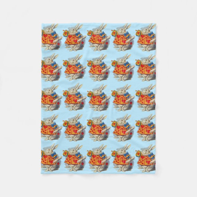 Couverture Polaire Alice au pays des merveilles Lapin blanc (Devant)