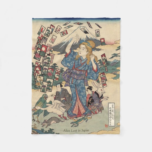 Couverture Polaire Alice Lost in Japan | Ukiyo-e Floating Wonderland (Devant)