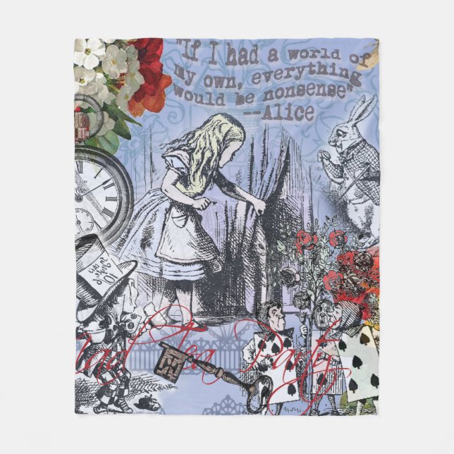 Couverture Polaire Alice rideau absurdité merveilleux classique (Devant)