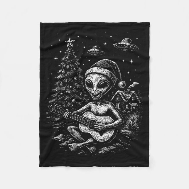 Couverture Polaire Alien aime Noël  (Devant)