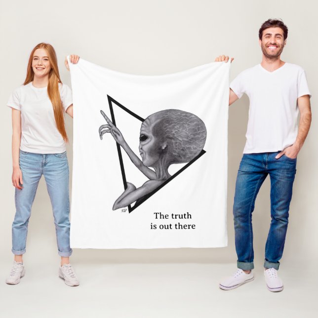 Couverture Polaire Alien gris, la vérité est là (En situation)