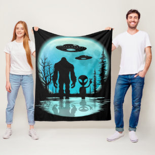 Couverture Polaire Alien UFO Bigfoot