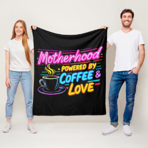 Couverture Polaire Alimenté par le Café et l'Amour Drôle de Fête de