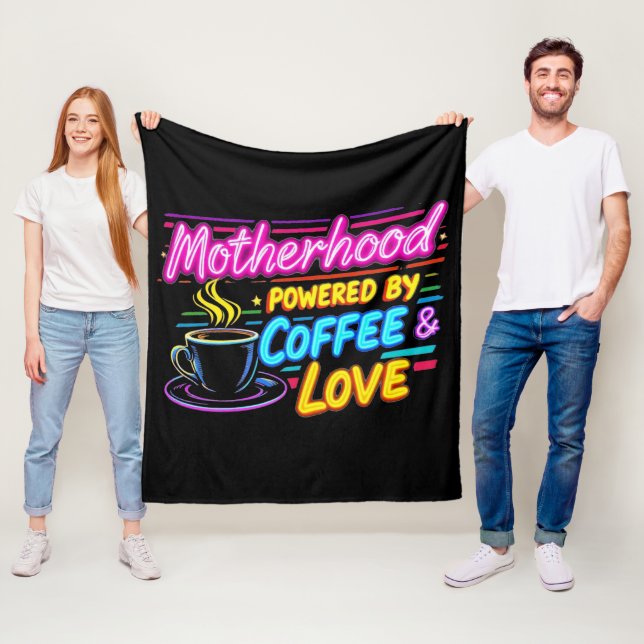 Couverture Polaire Alimenté par le Café et l'Amour | Drôle de Fête de (En situation)