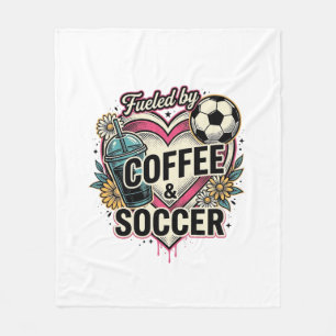 Couverture Polaire Alimenté par le café et le football Design de t-sh