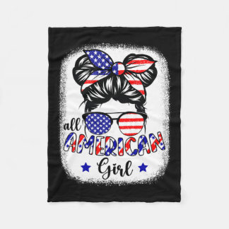 Couverture Polaire All American Girl Shirt Usa Drapeau 4 Juillet Femm