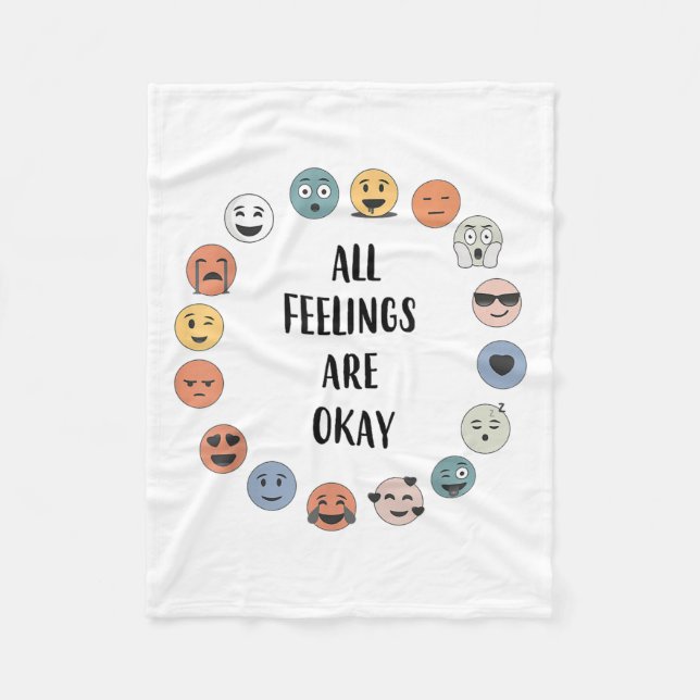 Couverture Polaire All Feelings Are Okay School Teacher Psychologist  (Devant)