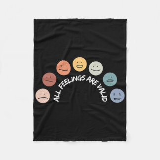 Couverture Polaire All Feelings Are Valid Mental Health Awareness Mon