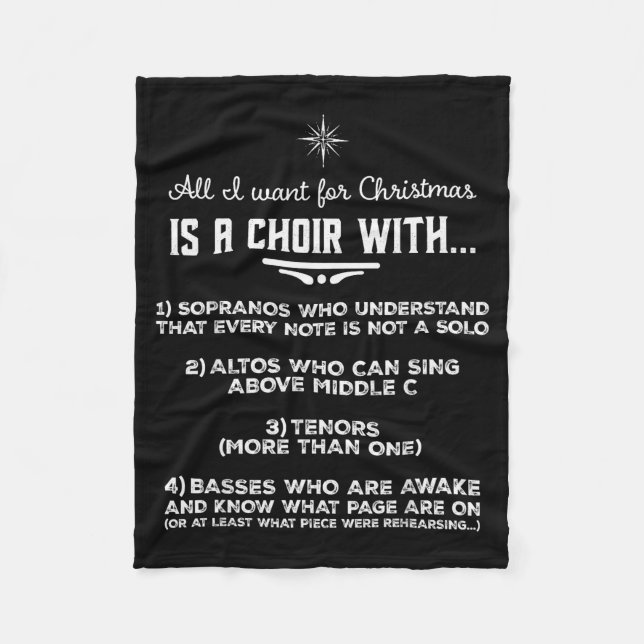 Couverture Polaire All I Want For Christmas Is A Choir With Sopranos  (Devant)