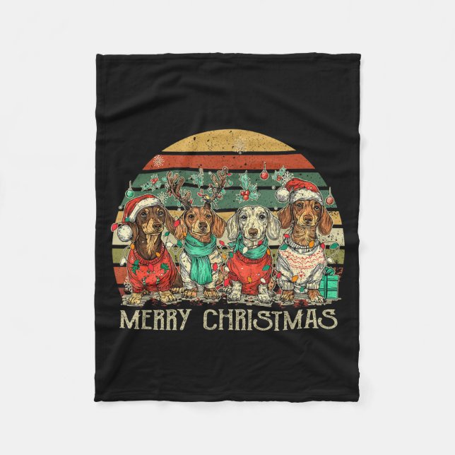 Couverture Polaire All I Want For Christmas Is More Dachshunds Ugly X (Devant)