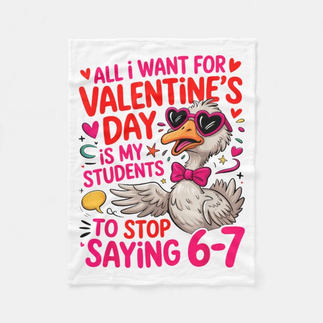 Couverture Polaire All I Want For Valentines Day Is My Student Stop S (Devant)