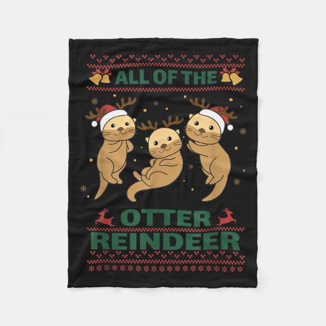 Couverture Polaire All Of The Otter Reindeer Sweet Christmas Otters  (Devant)