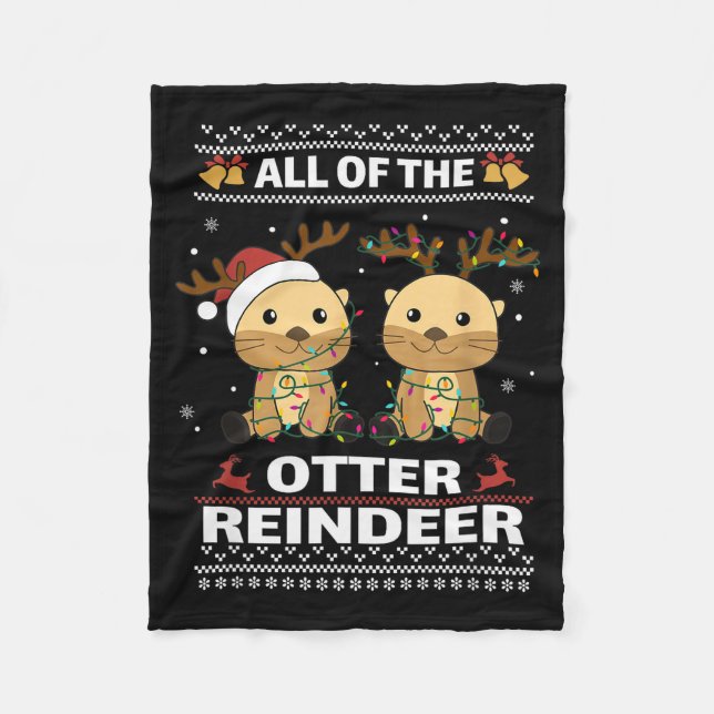 Couverture Polaire All Of The Otter Reindeer Sweet Christmas Otters  (Devant)