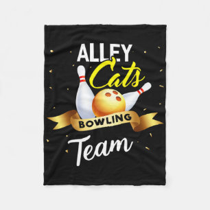 Couverture Polaire Alley Cat Bowling Shirt Funny Bowler Bowler Bowlin
