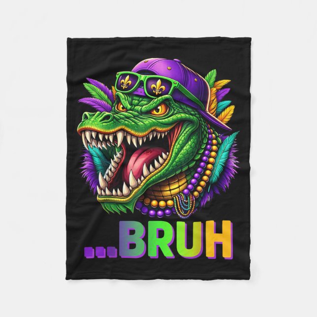 Couverture Polaire Alligator Bruh Mardi Gras Costume Men Women Kids  (Devant)