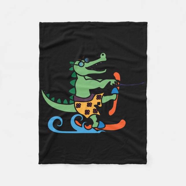 Couverture Polaire Alligator Ski Alligator Crocodile Ski d'eau Reptil (Devant)