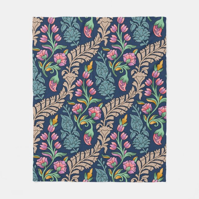 Couverture Polaire Allover traditionnel moghole Designs, motif, flore (Devant)