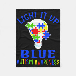 Couverture Polaire Allumez-le en bleu Autisme Sensibilisation Puzzle