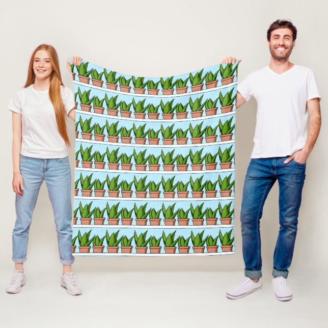 Couverture Polaire Aloe Vera Plantes Ai Art (En situation)