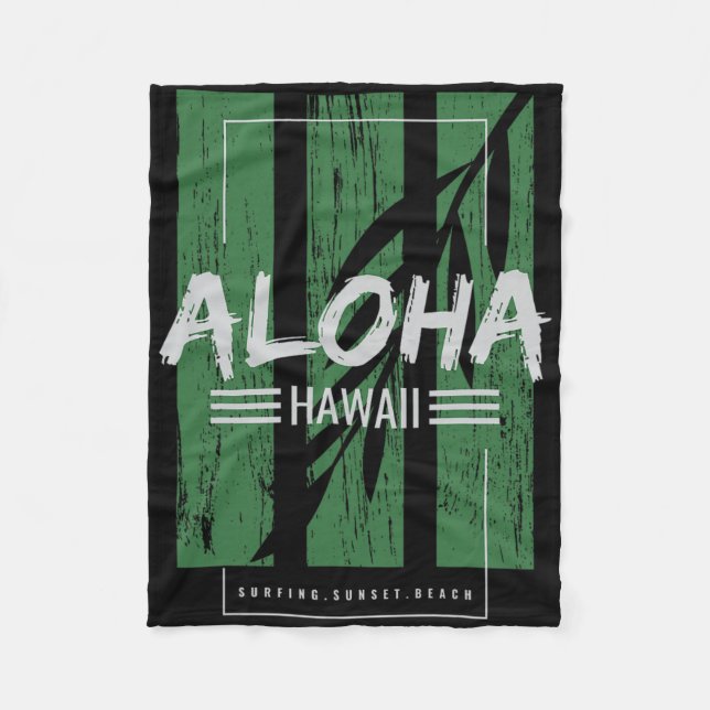 Couverture Polaire Aloha Hawaii Surfant Plage de Sunset (Devant)