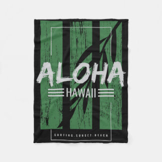 Couverture Polaire Aloha Hawaii Surfing Sunset Beach 