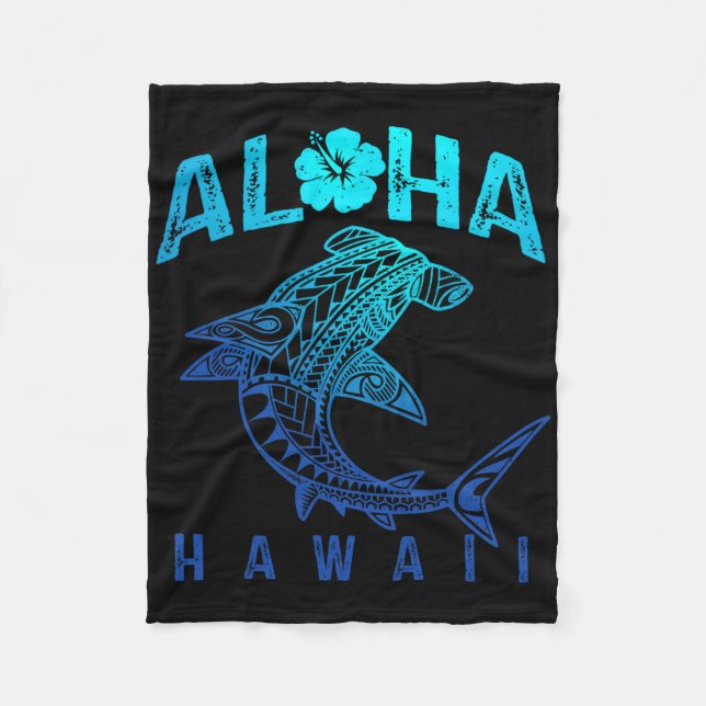 Couverture Polaire Aloha Hawaii Tril Shark Polynesian Hawaiian Beach  (Devant)