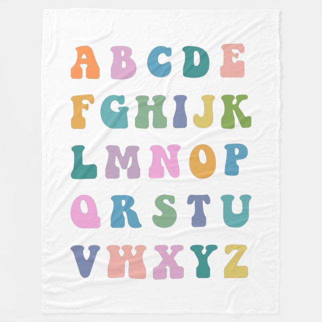 Couverture Polaire Alphabet ABC couleur Super rétro (Devant)