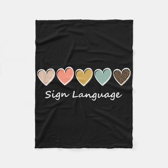 Couverture Polaire Alphabet Asl Américain Professeur Asl Langue des S (Devant)