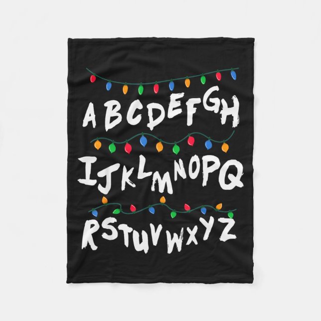 Couverture Polaire Alphabet Christmas Lights T Shirt Stranger Tee Gif (Devant)