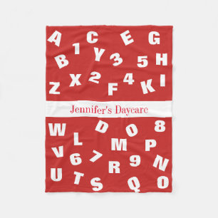 Couverture Polaire Alphabet de garderie personnalisé