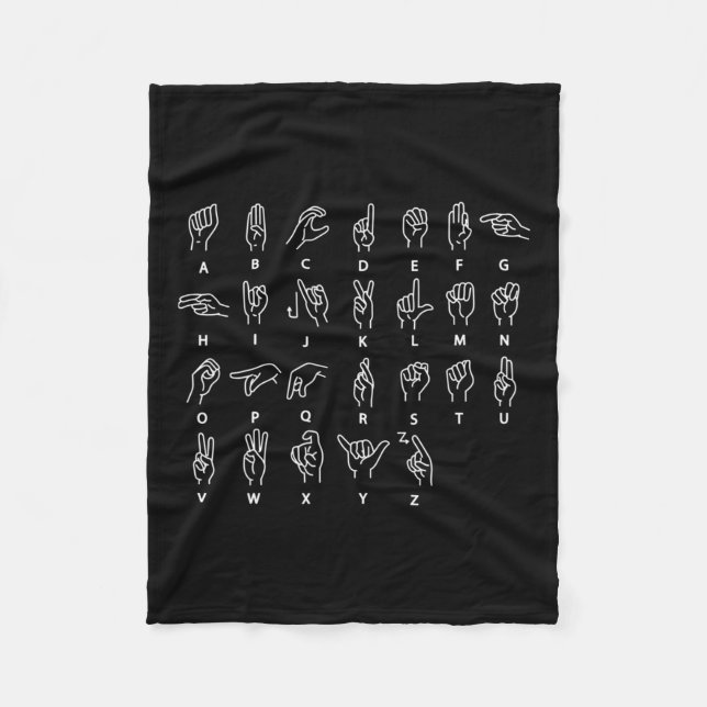 Couverture Polaire Alphabet de langue Sourd Mute Asde Sourd Sensibili (Devant)