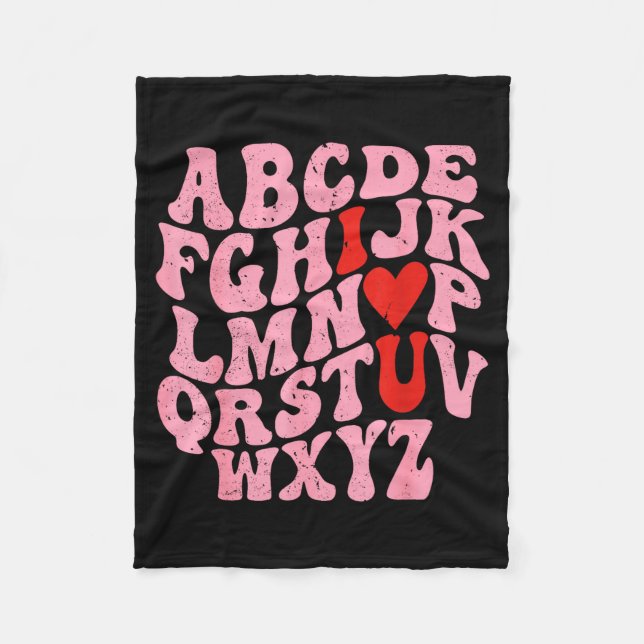 Couverture Polaire Alphabet I Love You Valentines Day Heart Teacher K (Devant)