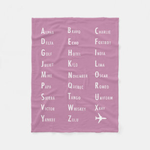 Couverture Polaire Alphabet phonétique Girls Aviation Fleece Blanket