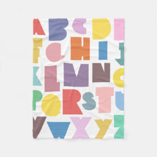 Couverture Polaire Alphabet rétro géométrique