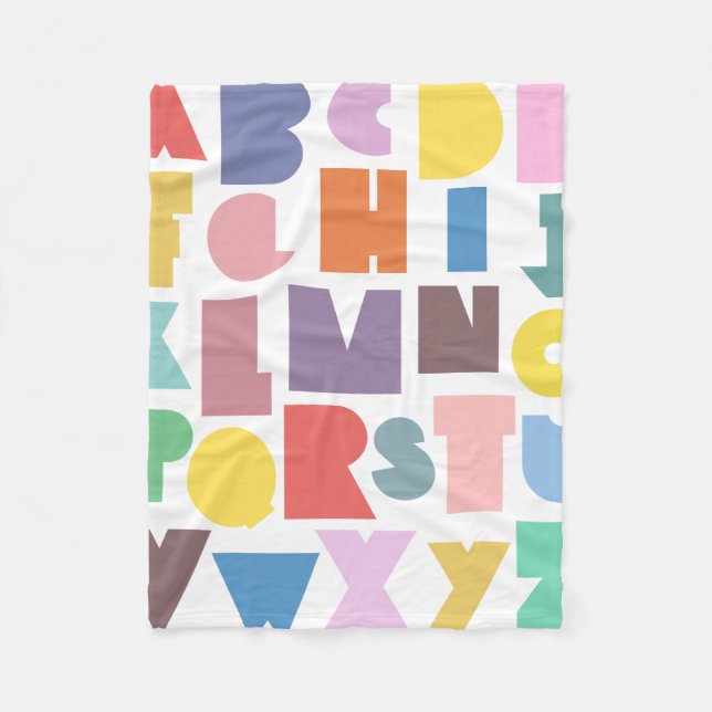 Couverture Polaire Alphabet rétro géométrique (Devant)