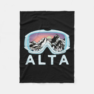 Couverture Polaire Alta Ski Design _ Alta, Ut Ski Cadeau De Neige