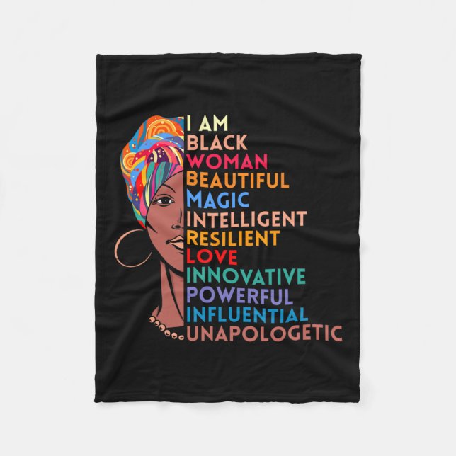 Couverture Polaire Am Black Woman Africain-American Cadeau Histoire n (Devant)
