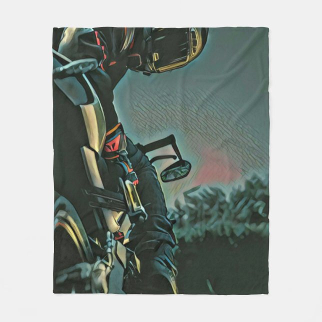 Couverture Polaire amant de course de moto cadeau (Devant)