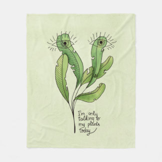 Couverture Polaire Amant plante jeu de mots drôle introverti jardener