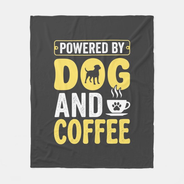 Couverture Polaire Amateur de café chien propulsé par le design (Devant)
