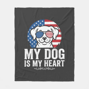 Couverture Polaire Amateur de chiens Mon chien est mon cœur