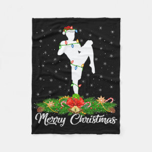 Couverture Polaire Amateur de kickboxing Chapeau de Père Noël assorti