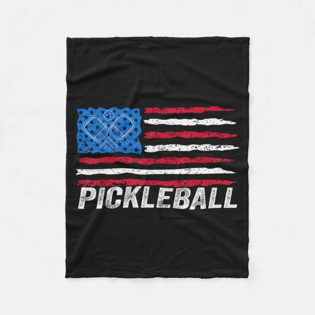 Couverture Polaire Amateur de pickleball drapeau patriotique de pickl (Devant)