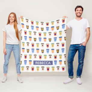 Couverture Polaire Amateurs de café exquis tasses à emporter personna