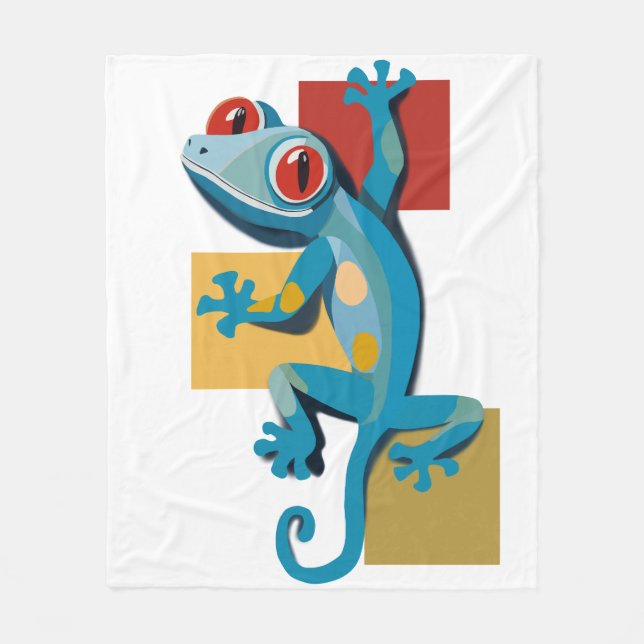 Couverture Polaire Amateurs de reptiles Gecko Bleu (Devant)