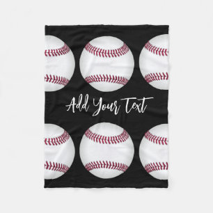 Couverture Polaire amateurs de sports de baseball ajoutez votre nom o