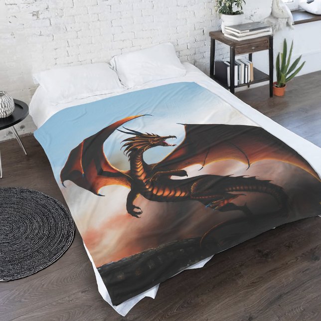 Couverture Polaire Amber Dragon Imaginaire (Créateur téléchargé)